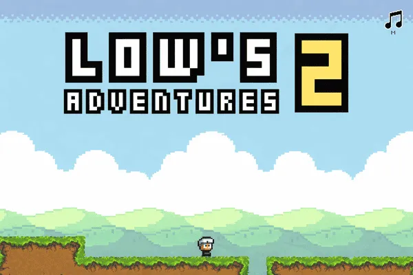 Lows Adventure 2 gameplay screenshot — guide Low through platform levels and collect coins